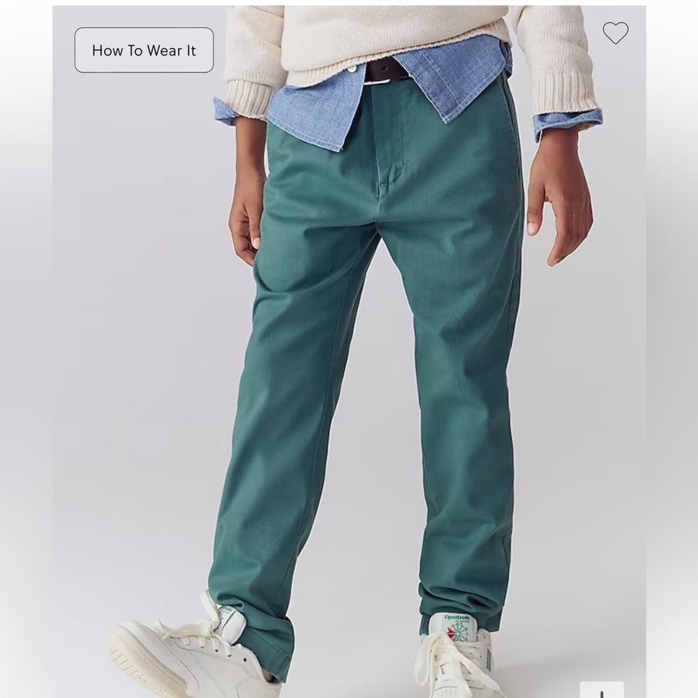 Boys sz 16 crewcuts rich green skinny chino